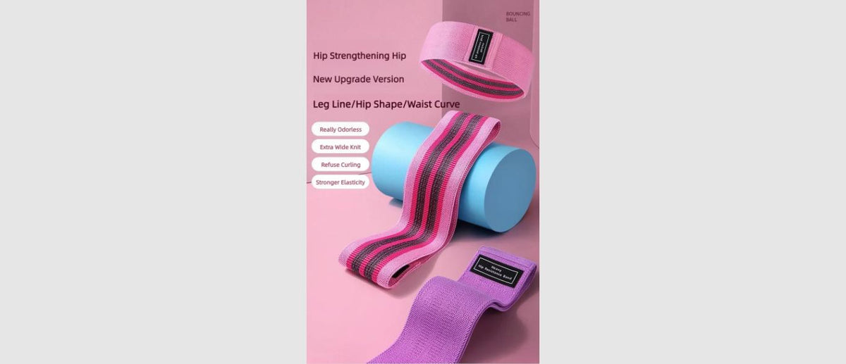 3-Level Fabric Booty Band Set - Non-Slip Resistance Bands for Glutes, Yoga & Pilates